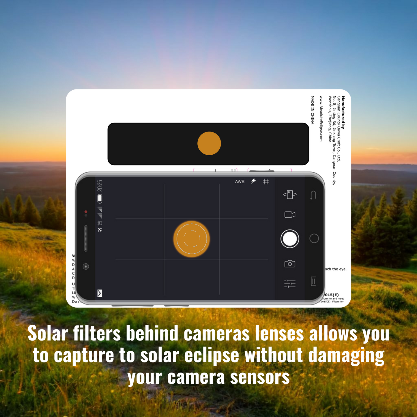 Solar Eclipse Filters for Phones, Photography 2in1 Filter and Viewer for Smartphones - USA