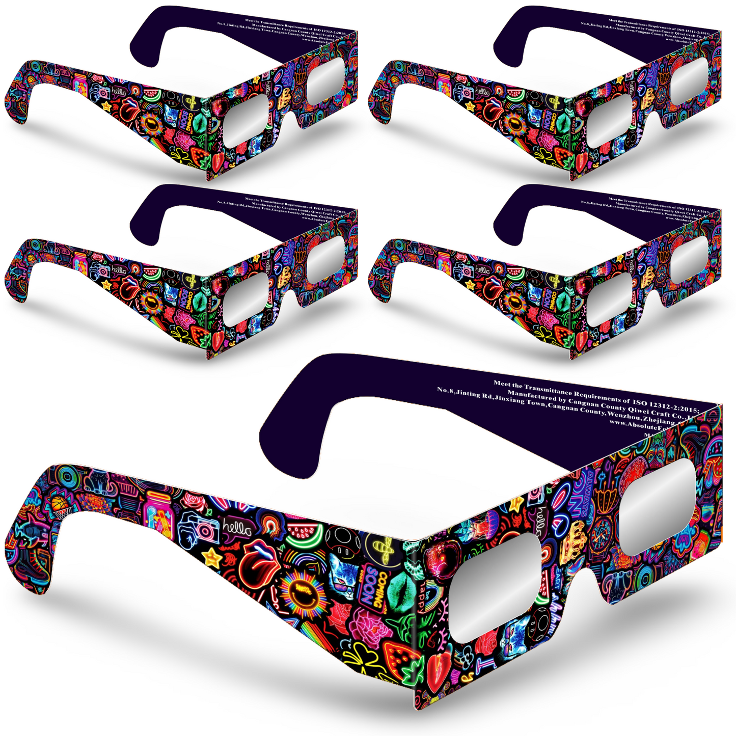Solar Eclipse Glasses - Neon Stickers - Absolute Eclipse